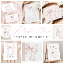 Pink Bow Girl Baby Shower
