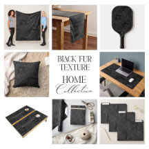 Black realistic fur texture home accents