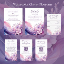 Watercolor Cherry Blossoms Wedding Collection