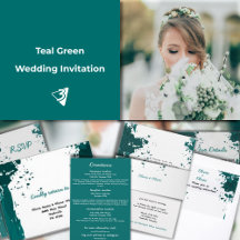 Green Splatter - Wendding Stationery