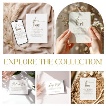 Minimalist Elegant Calligraphy Baby Shower