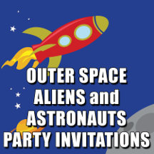 Outer Space Birthday Party Invitations for Kids