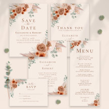 Boho Terracotta Pampas Grass Wedding Collection