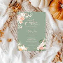 Fall Sweet Little Pumpkin Floral Baby Shower