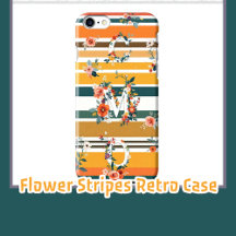 Flower Stripes Retro Case
