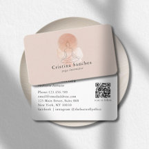 Meditating Woman Line Art Salon Branding Suite