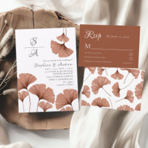 Elegant Ginkgo Foliage   Terracotta