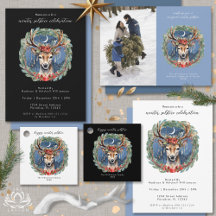 Winter Solstice Holiday Deer Wreath Christmas