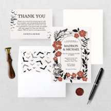 Gothic Halloween Black Burgundy Wedding Collection