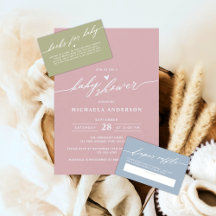 Modern Minimalist Elegant Script Baby Shower