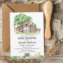Rustic Farm Animal Baby Shower