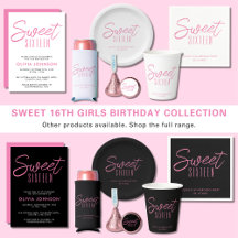 Sweet Sixteen Girls Pink 16th Birthday Party