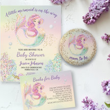 Watercolor Mermaid Baby Shower 