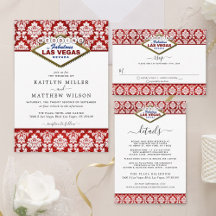 Glitter Damask Las Vegas Wedding (White)
