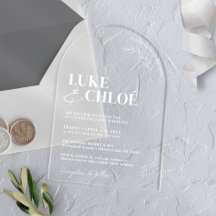 Modern Arch & Acrylic Wedding Invitations