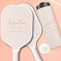 Elegant Signature Blush Pink Gold Monogram Gifts