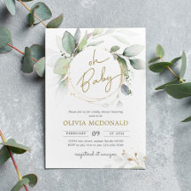 Greenery Gold Foliage Eucalyptus Baby Shower