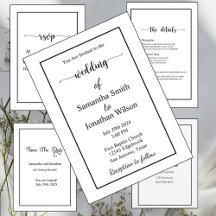 Modern Minimalistic White Black Wedding collection