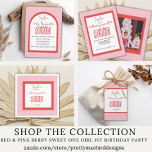 Red & Pink Berry Sweet One Girl 1st Birthday Party