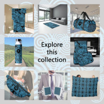 Modern, trendy blue circles on black