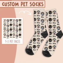 3 Dogs 3 Names Personalized Dog Photo on Socks