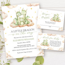 Watercolor Little Dragon Baby Shower