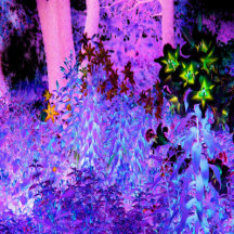 Spooky Black and Crimson Lily Garden Landscape