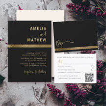 Modern Black & Gold Typography Wedding Collection