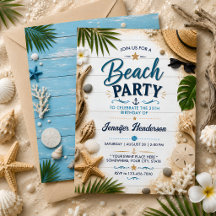 Coastal Summer Birthday Invite