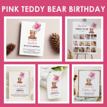 Pink Teddy Bear Birthday