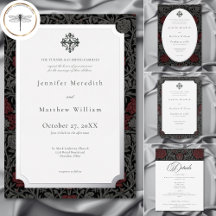 Elegant Vintage Gothic Moody Botanical Wedding