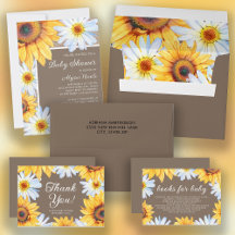 Sunflowers and White Daisies Baby Shower