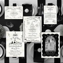 Hand drawn Funky Wedding Instant Download