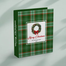 Classic Christmas Wreath Red Green Binders #44W