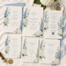 Soft Blue Botanical Wedding Suite