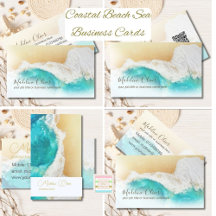 Coastal Beach Sea Theme Business Cards