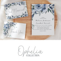 Ophelia • Soft Dusty Blue Roses Wedding Suite