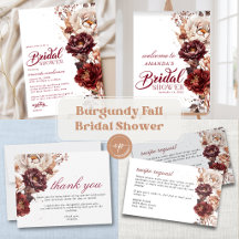 Moody Burgundy Fall Floral Bridal Shower