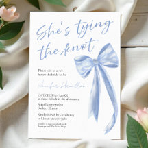 She's Tying the Knot Blue Bow Bridal Shower