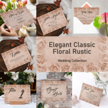 Elegant Classic Floral Rustic Wedding. Sepia
