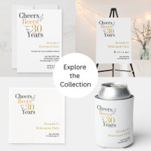 Retirement Party 30 Years Cheers Beers Minimal