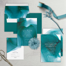 Ink Flow Wedding Teal