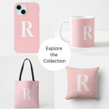Modern Simple Monogram Blush Pink Home Accessories