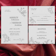 Elegant Floral shades of gray Wedding Suite