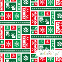 Modern Geometric Christmas Snowflakes Pattern