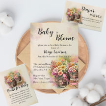 Colorful Flower Barrel Beige Baby Shower Bundle 