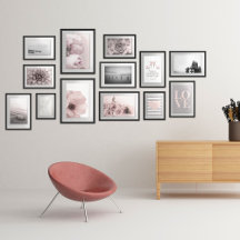 Blush and Gray Gallery Wall Set