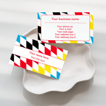 Black Red Yellow Blue Bavaria Business Card Collec