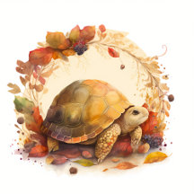 Fall Watercolor Tortoise - Kids Birthday Party