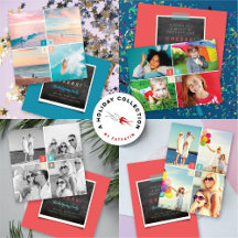 COLOR BLOCKS NEW YEAR CUSTOM PHOTO CARDS   HOLIDAY